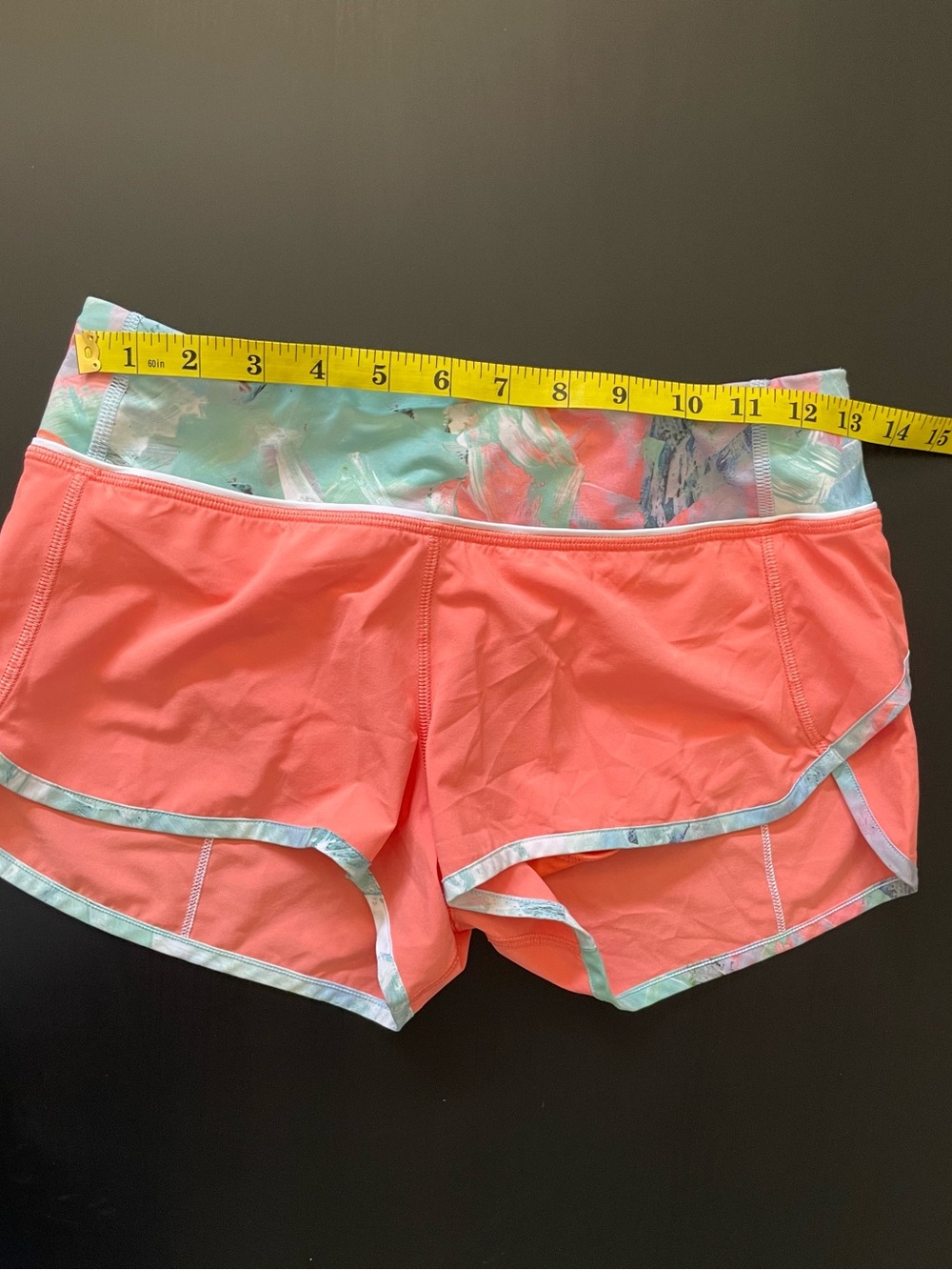 Women’s Coral Athletic Shorts with Mint Accent (4) - Picture 4 of 7